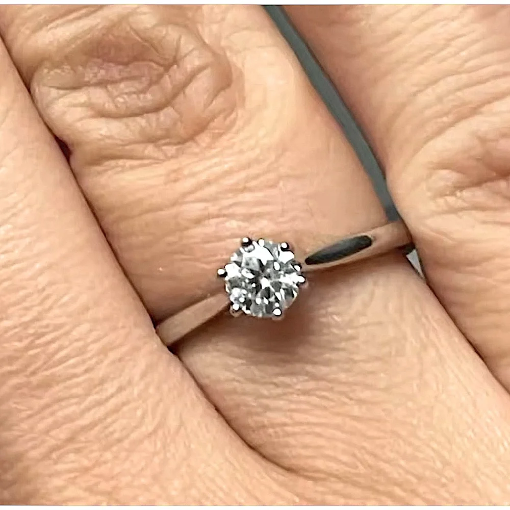 1ct Solitaire Platinum‎ Simulated Diamond Engagement Wedding Ring, Size 6 NEW